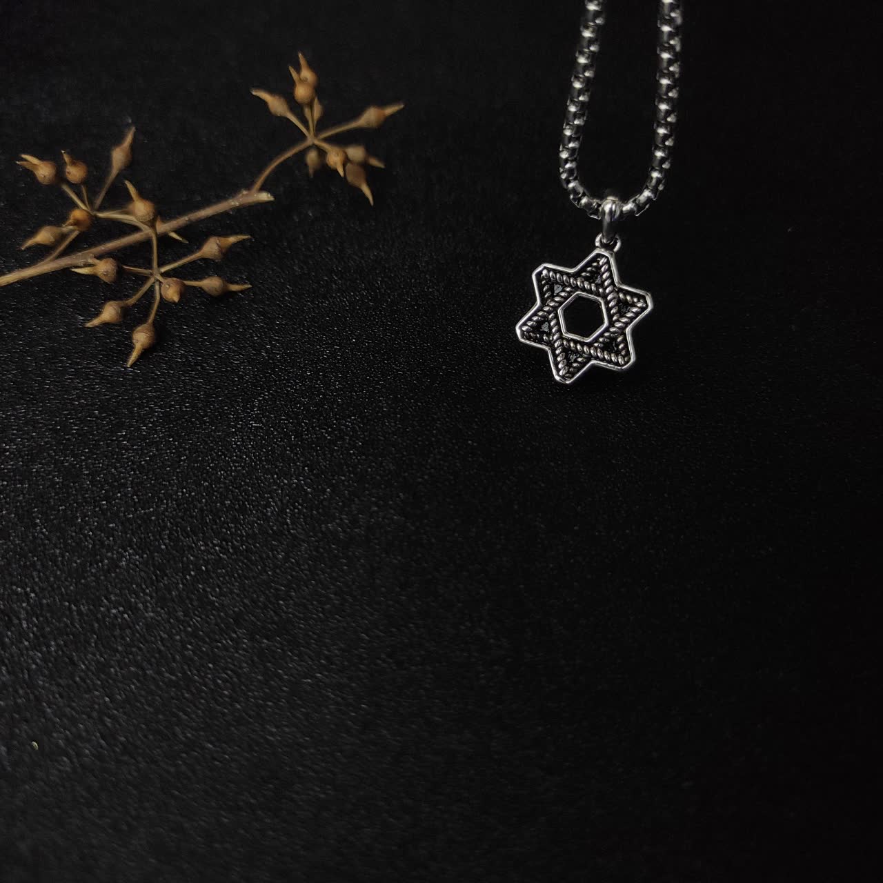 David Yurman Silver Star of David Pendant with Chain